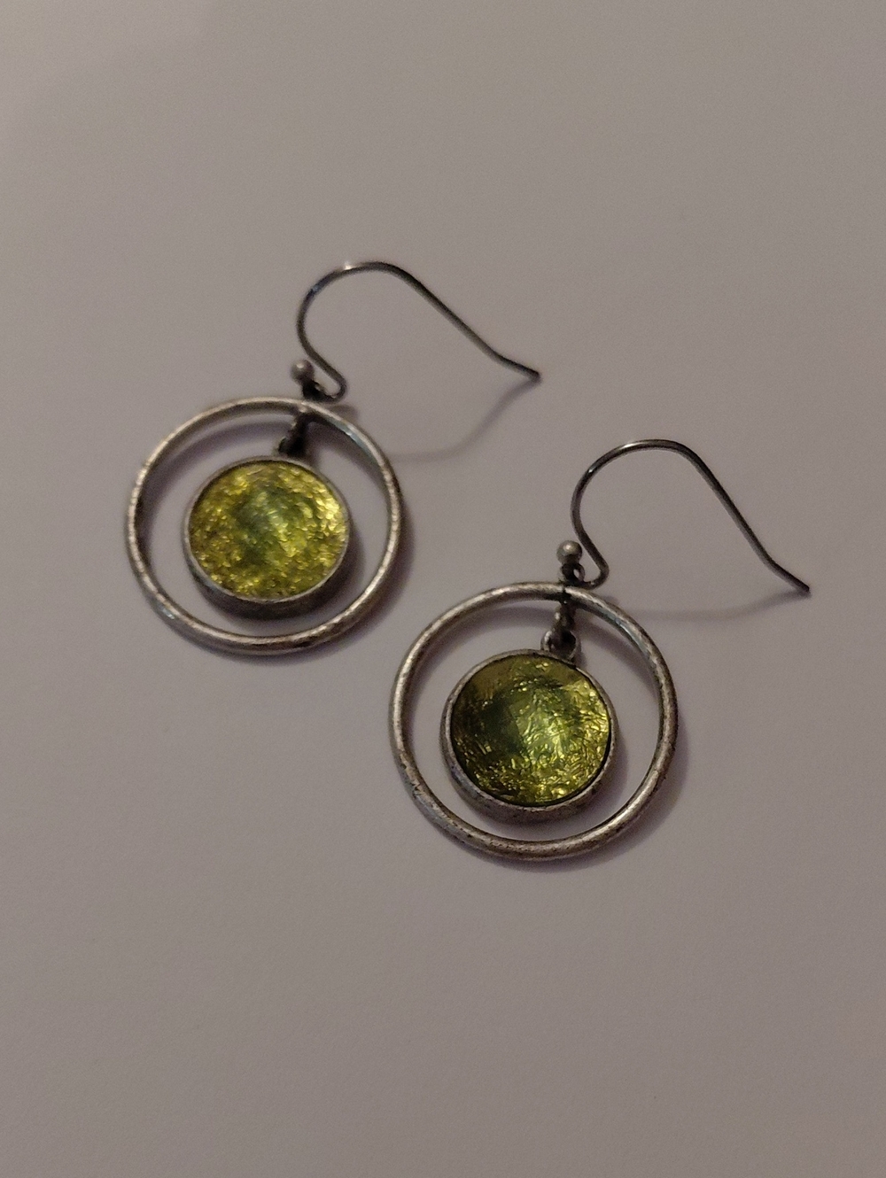 Lia Sophia Green Glass Circle Earrings